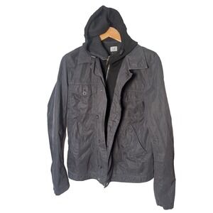 C.P. Company Sportswear Garment Dyed Black Field‎ Jacket Men's L Removable Hood